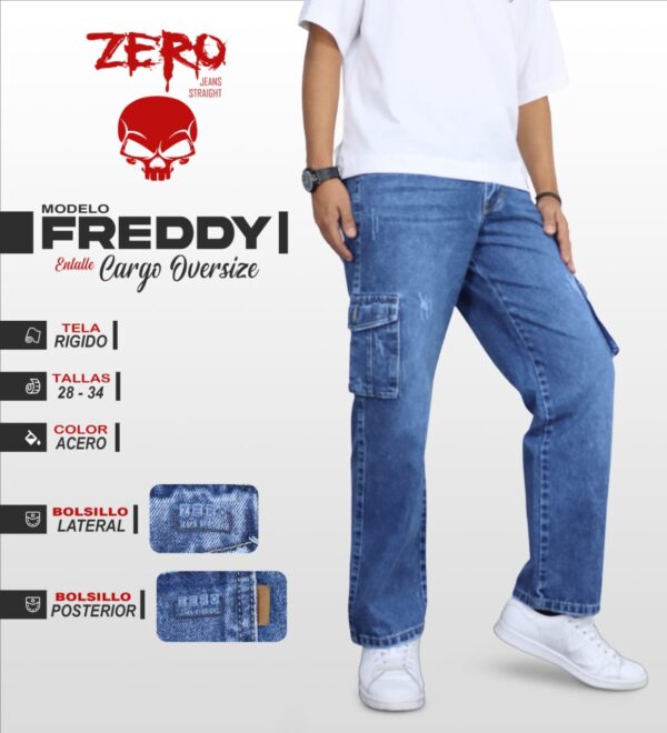 Pantalón Jeans Cargo Oversize