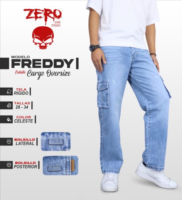 Pantalón Jeans Cargo Oversize